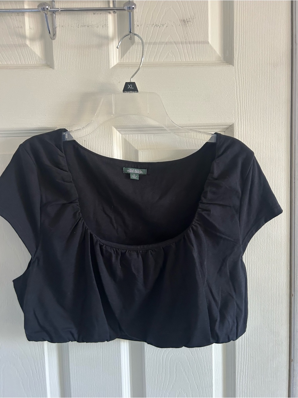 wild fable Black Cropped Scoop Neck Top